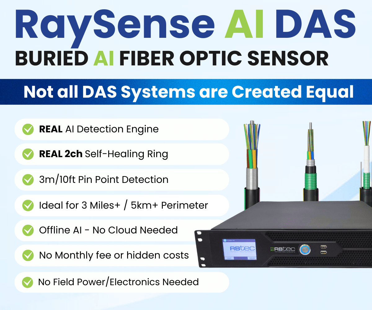 RaySense Buried Fiber Optic Intrusion Detection System